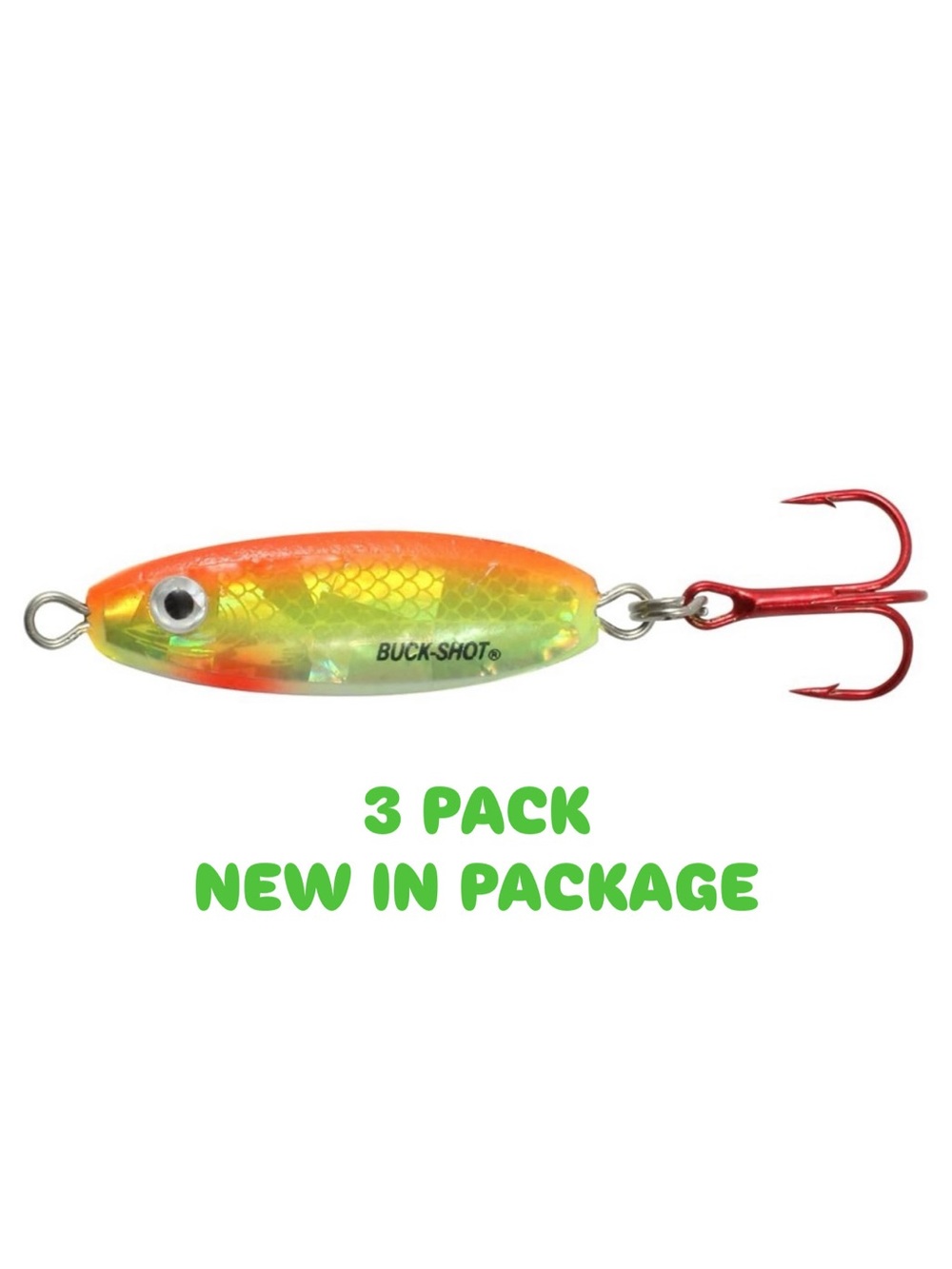 Buck Shot Rattle Spoon Fishing Hook (3 PACK) - New in Package